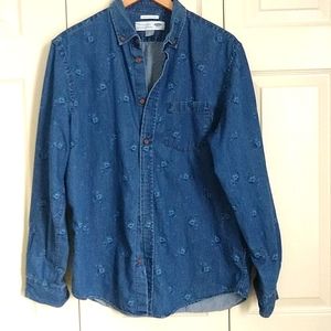 Linen Denim Blend Button-Up